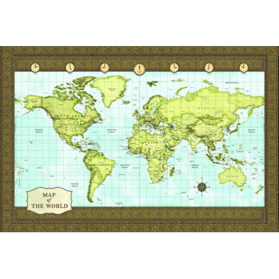 " World Map Earthtone "