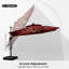 Parasol lumineux rond 12 pi Senner, rouge-295337017