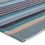 Tapis bleu sarcelle / bleu rayé fabriqué à la main Sergio (5 pi x 8 pi)-88037094