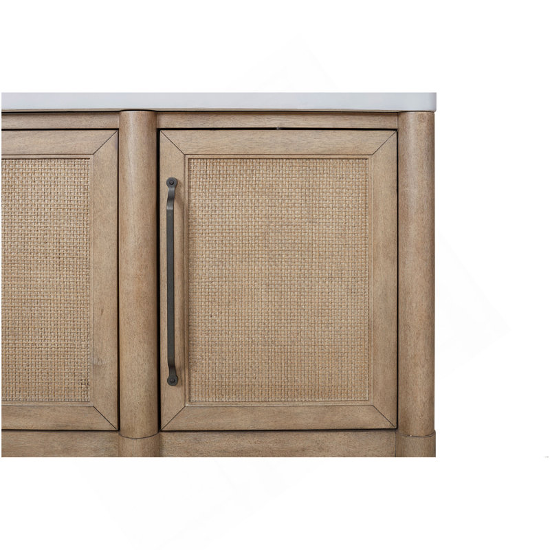 Cement Topped Server With Cane Insets