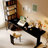 Black Rectangular Solid Wood + Iron Desk-109514461