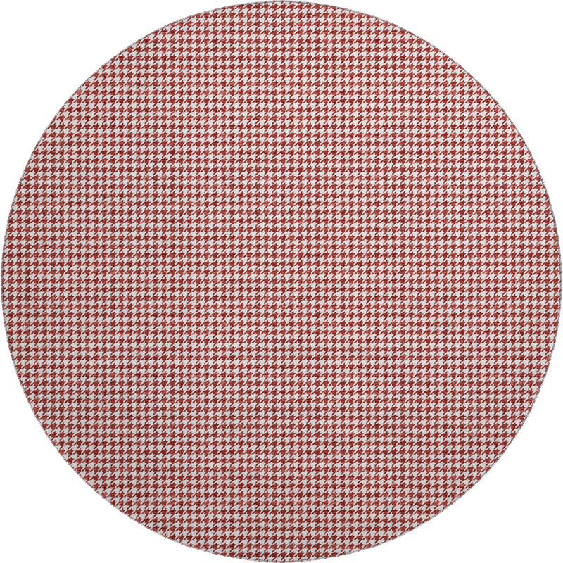 Premium Machine Washable Paullette AMF137 Red Rug, Round 8'