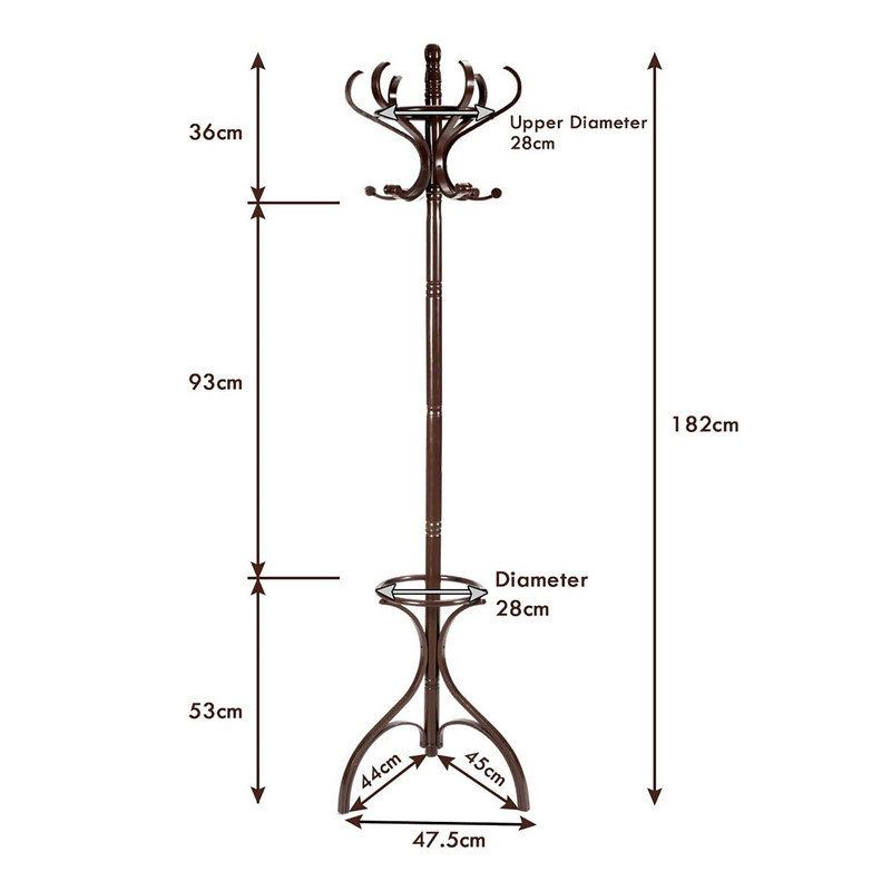 Bopp Freestanding 12 - Hook Coat Rack