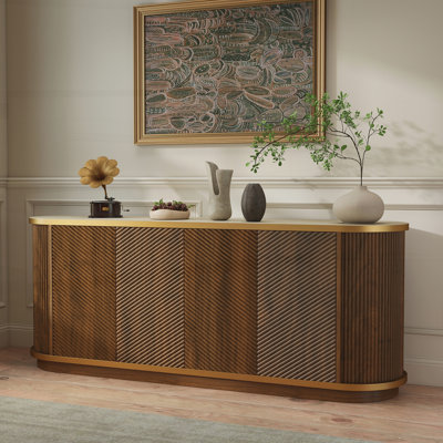 Buffet 63 po avec rangement, armoire à 4 portes pour salle à manger et salon