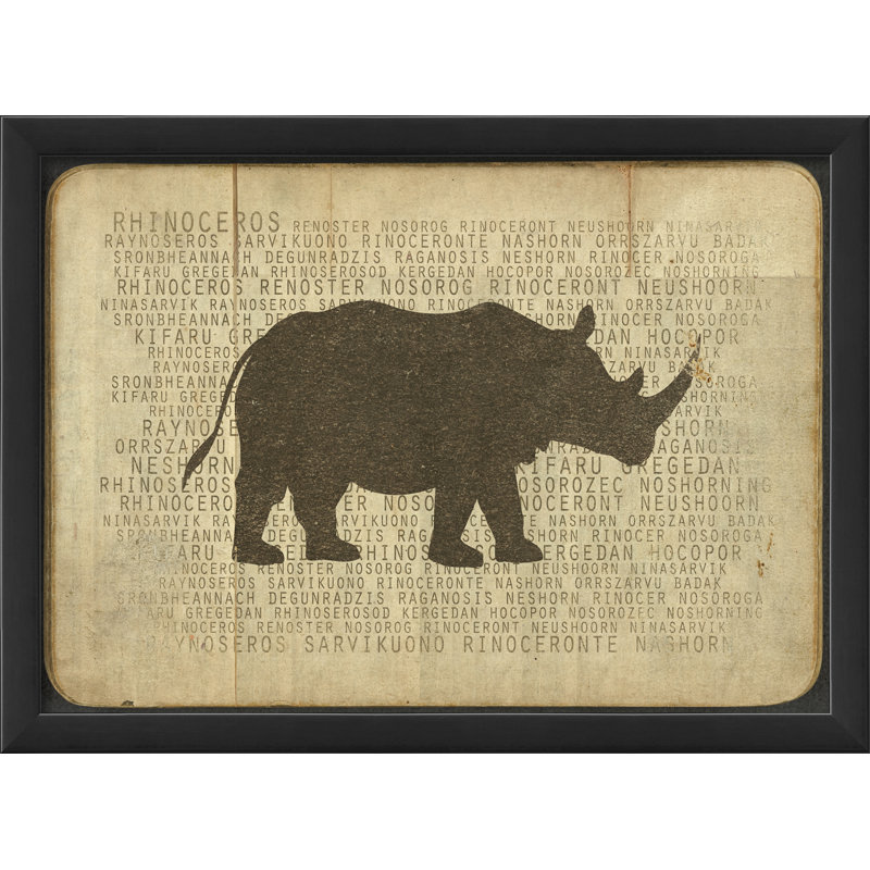 « rhino silhouette », impression encadrée
