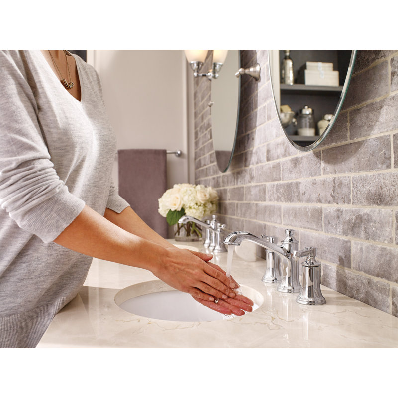 Chrome two-handle high arc bathroom faucet, Chrome