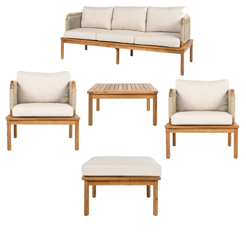 Ensemble de conversation modulaire 5 pièces pour l'extérieur