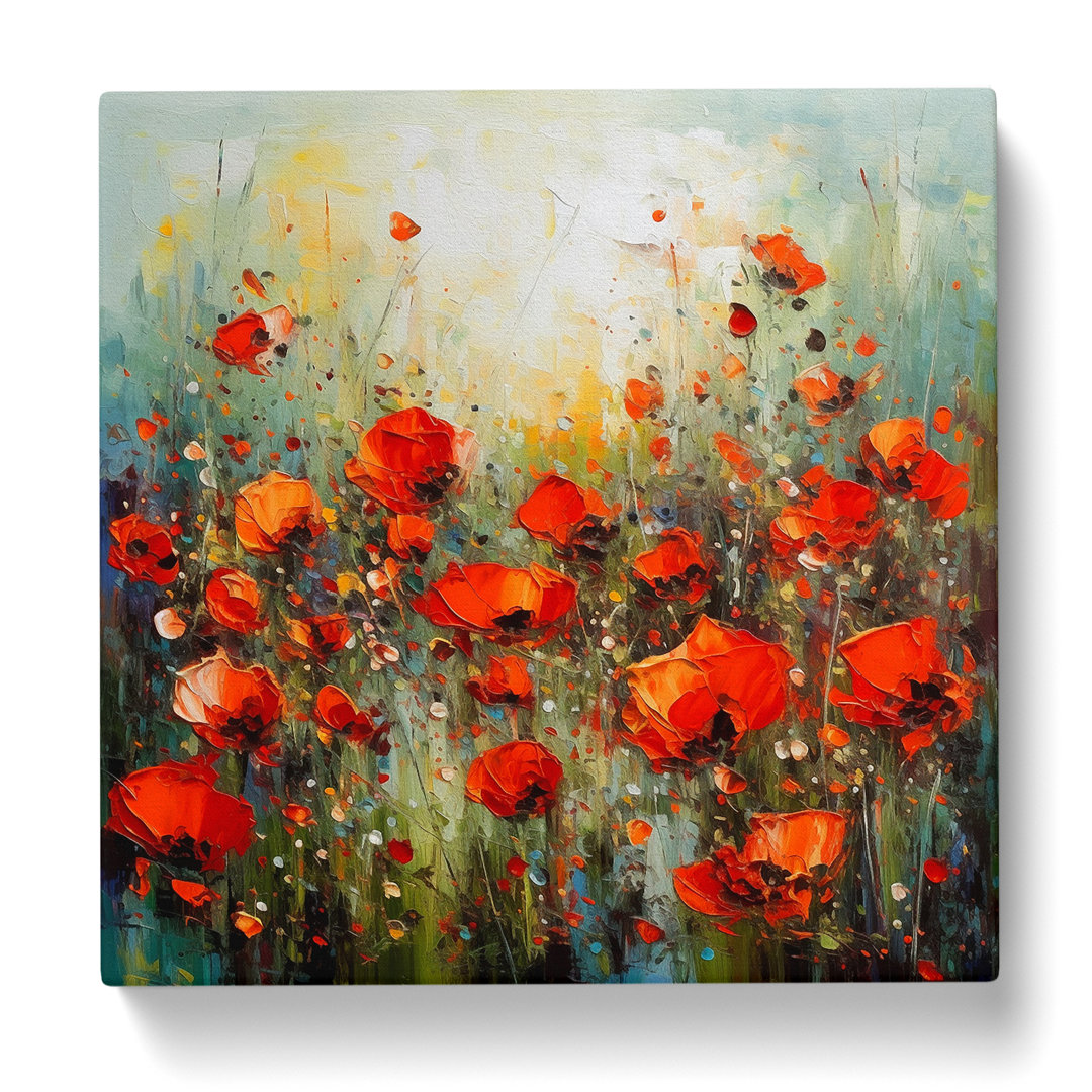 Poppy Field Abstract Expressionism No.2 - Wrapped Canvas