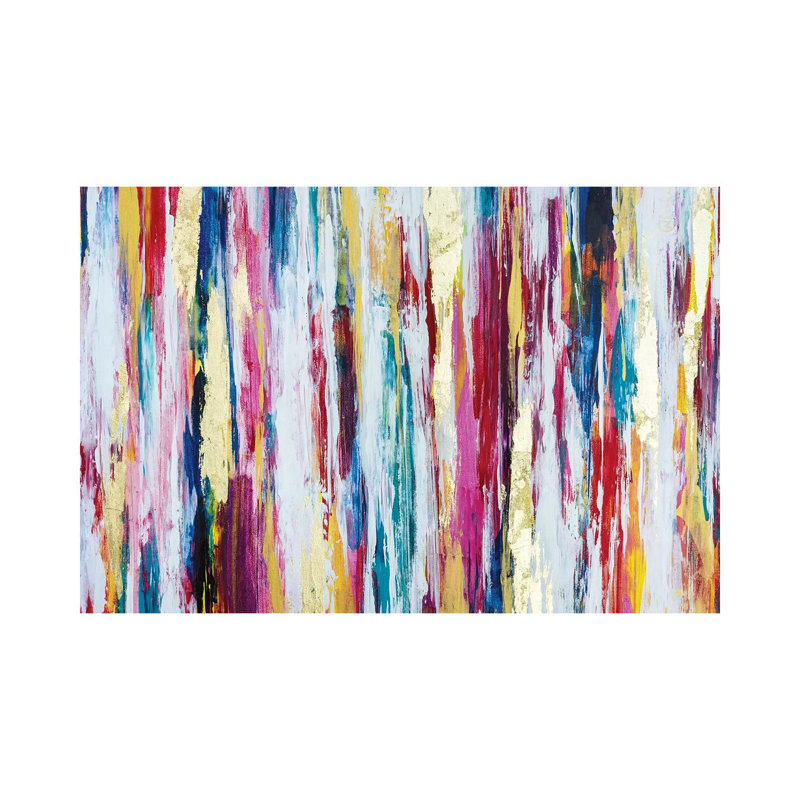 Pensées pleines de couleurs par Nikki Chauhan, Toile tendue, H 26 po x l 40 po x P 1,5 po