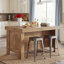 Îlot de cuisine en bois avec tablette de rangement, table de préparation de cuisine de ferme de 55,12 po pour la salle à manger-352485492