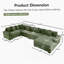 Canapé modulaire surdimensionné surdimensionné en nuage, convertible avec méridienne, accoudoirs très larges, velours côtelé de qualité supérieure, conception ergonomique, assemblage facile, idéal pour les salons et les bureaux, vert-1598685074