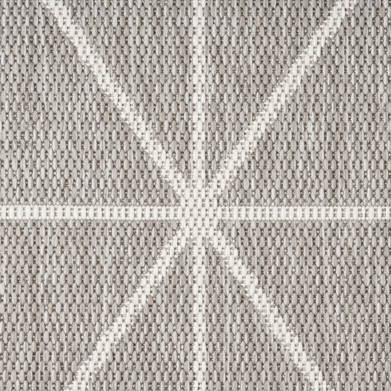 Patio Country Geometric Area Rug, Grey/Cream, 5'2"x7'2"
