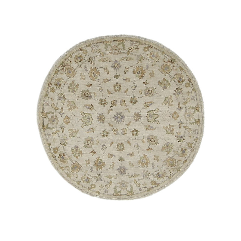 Daugherty Hand Knotted 4x4 Ivory Round