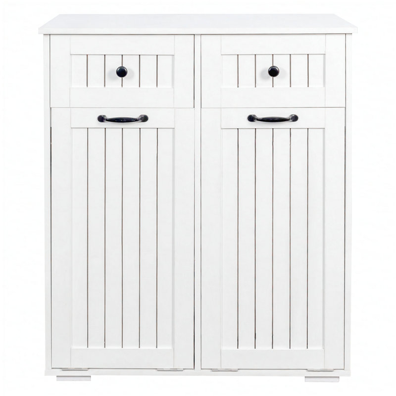 Armoire à linge avec 2 paniers à linge amovibles et 2 tiroirs
