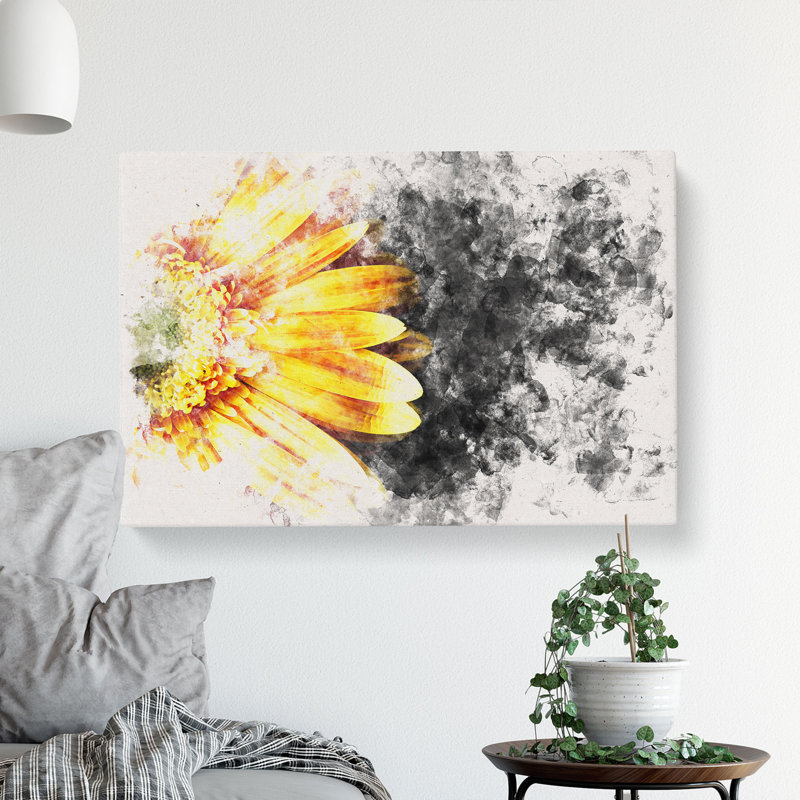 A Beautiful Yellow Flower - Wrapped Canvas, 35cm H x 50cm W x 3cm D