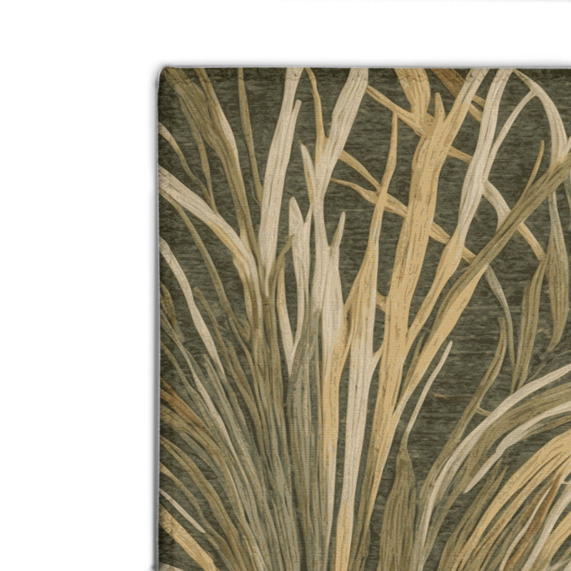 Tapis d'intérieur et d'extérieur brun Botanical, Rectangulaire 8 pi x 10 pi