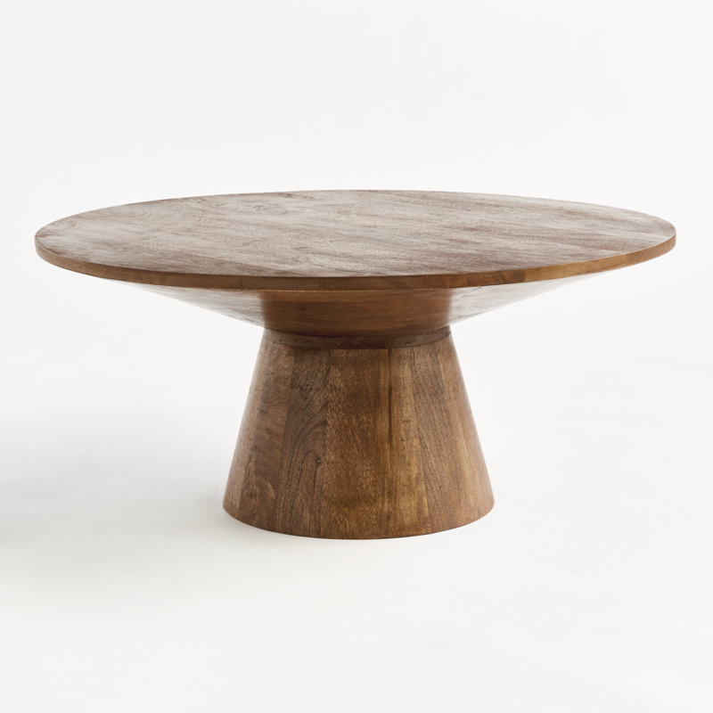 Clayton Solid Wood Top Single Coffee Table, Brown