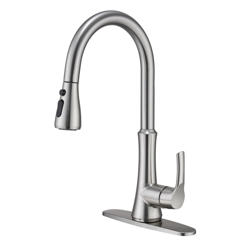 Mondawe Pull Down Kitchen Faucet, Brushed Nickel