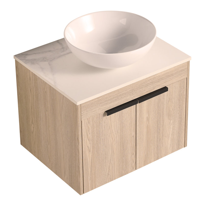 Ensemble de meuble-lavabo mural 24 po avec lavabo en céramique