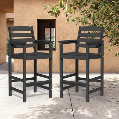 Dalson Plastic Bar Stool Adirondack Chair Set by Winston Porter