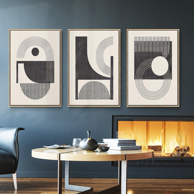 Angled Spaces IVFramed Premium Gallery, ensemble de 3 toiles tendues, Naturel, H 27 po x l 54 po