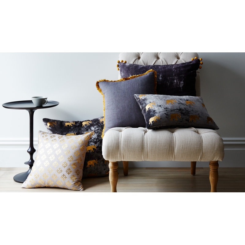 Geometric Feather Throw Pillow