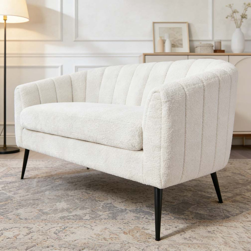 Canapé d'appoint 50,5 po en chenille, Ivory