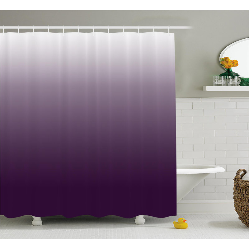 Shower Curtain with Hooks Included, 69" H x 105" W, Purple