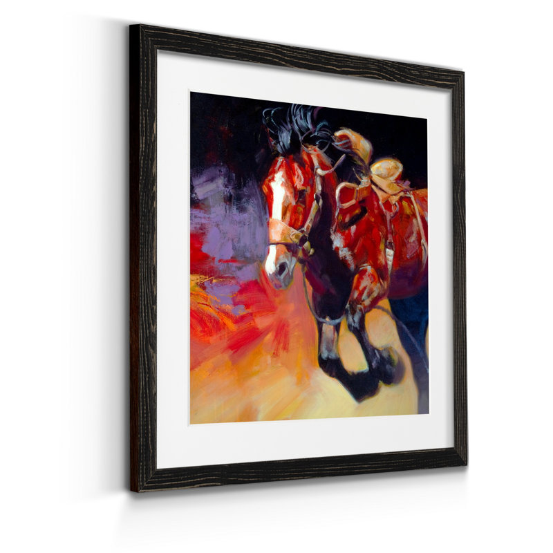 « Driving Horses II », impression sur papier, H 17 po x l 17 po x P 1,5 po, Cadre noir