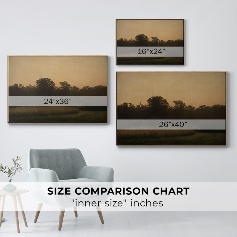 «Vintage Landscape - CCSCXXV» sur toile, Toile avec cadre flottant brun, H 25 po x l 37 po x P 2 po
