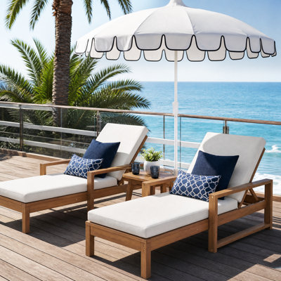 Armani Patio Chaise Lounge with Cushion & Adjustable Backrest（set of 2）