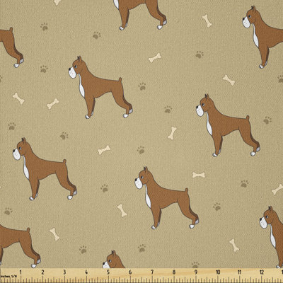 Daytin Cartoon Purebred Dogs Paw Prints and Bones Multi-Purpose Fabric