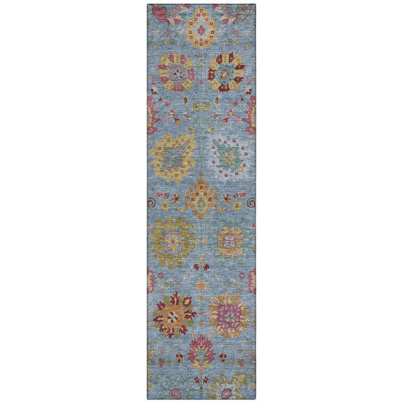 Machine Washable Indoor/Outdoor Chantille ACN2288 Damask Rug, Runner 2'3" x 7'6"