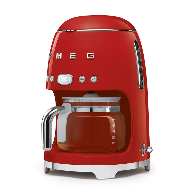 Smeg DCF02 50s Style Retro Drip Filter Coffee Machine, Red