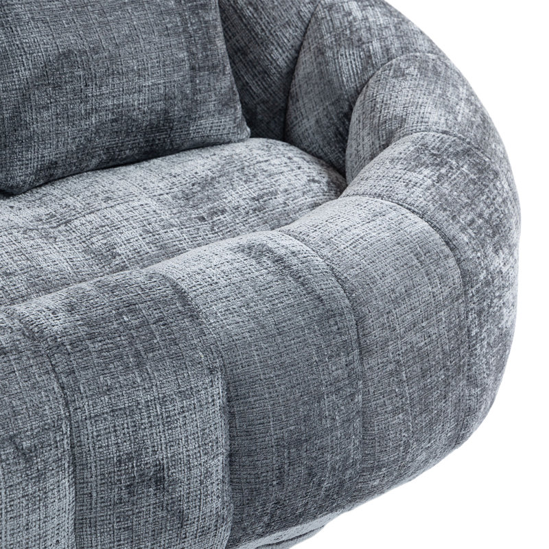 Canny Upholstered Boneless Compression Reception Loveseat, Gray, 24.8" H x 55" W x 37.4" D
