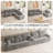 126" Boneless L-Shaped Modular Sectional Couch, Cloud U-Shaped Sectional Sofa with Wide Armrest-1254794729