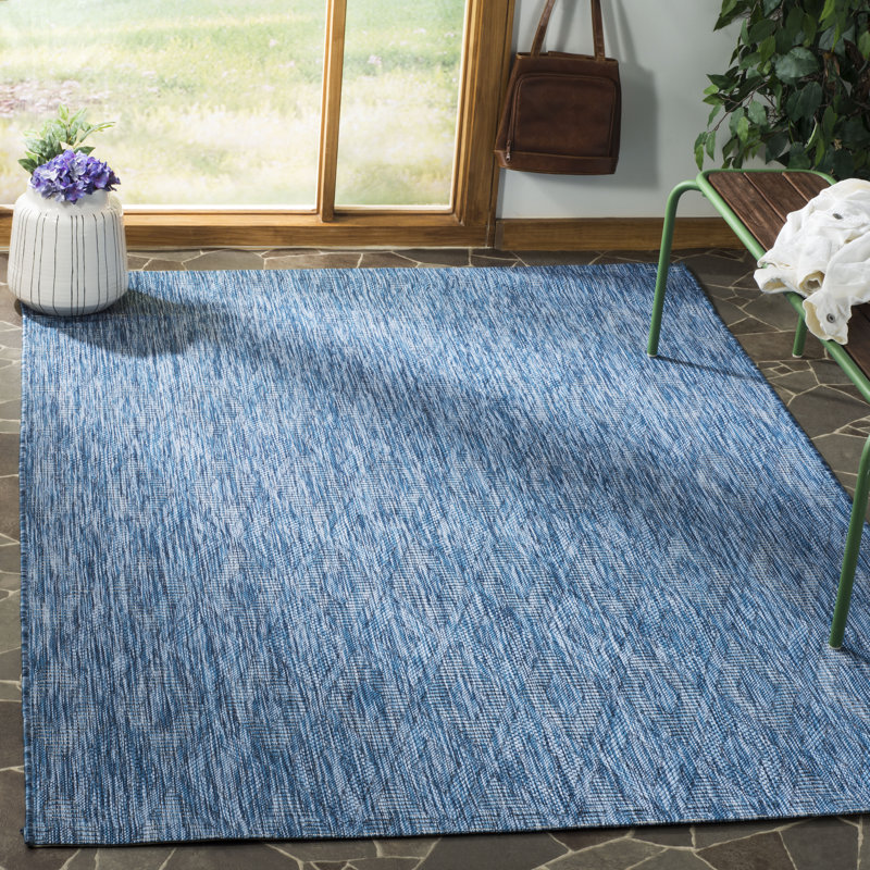 Tapis d'intérieur / extérieur à motif géométrique Courtyard Performance, Rectangle 9 pi x 12 pi