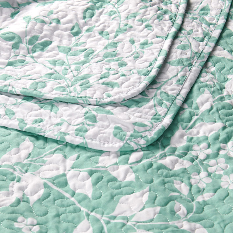 Ensemble de courtepointe 6 pièces en microfibre imprimée, Sarcelle / Turquoise