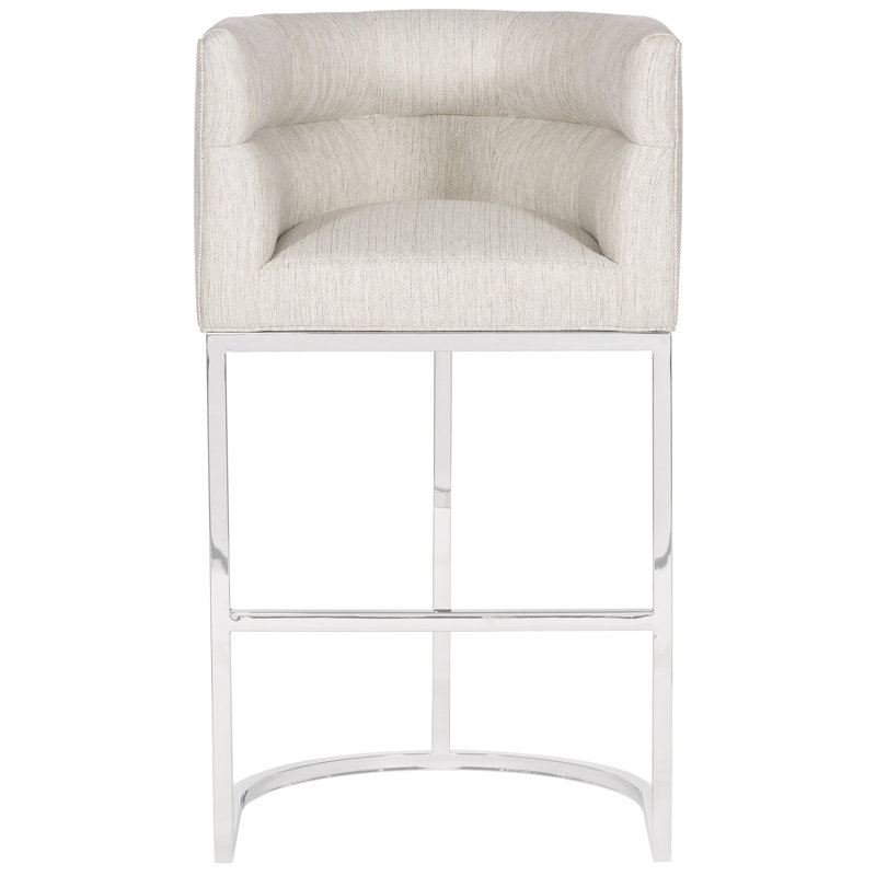 Make It Yours Polished Nickel Barrel Base Barstool, Bar Stool (32" Seat Height), Polished Nickel