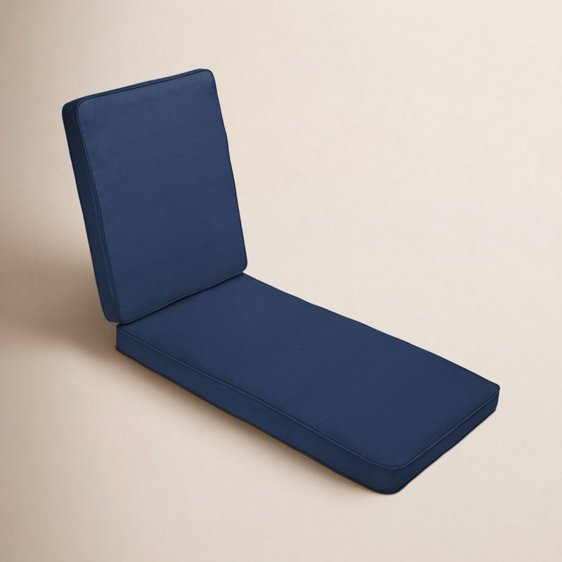 Ricmod Outdoor Sunbrella Seat/Back Cushion, Canvas Navy SunbrellaCanvas, 25" W x 79" D