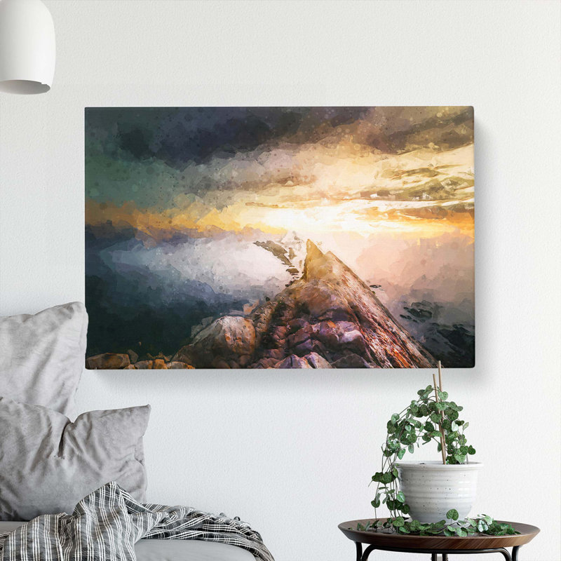 Rocks In The Ocean In Abstract - Wrapped Canvas, 35cm H x 50cm W x 3cm D