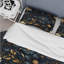 Ensemble de housse de couette Midnight Blue Charm Gold and Black-1456439232