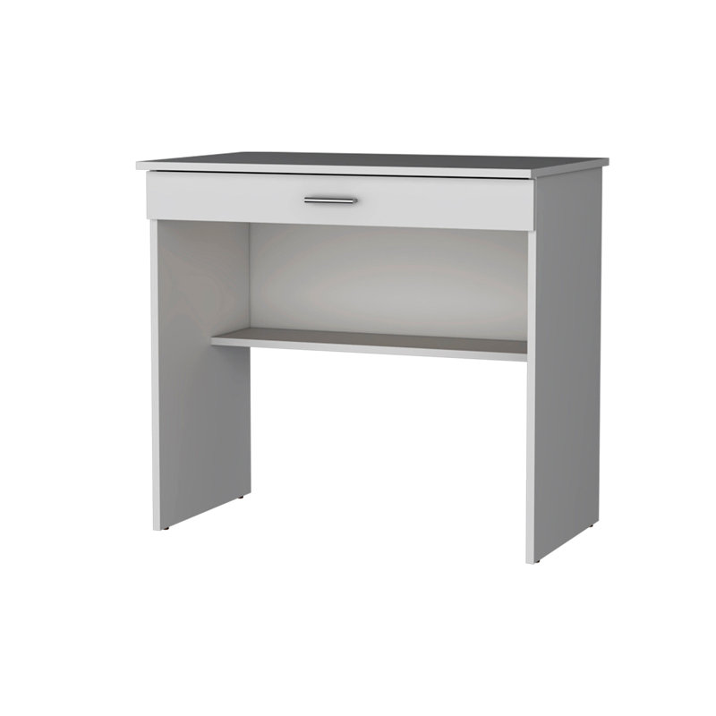 Bureau de rangement avec tiroir et tablette, Blanc