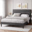 Bellay Upholstered Bed Frame with Channel Tufted Headboard-1295211586-1295211587