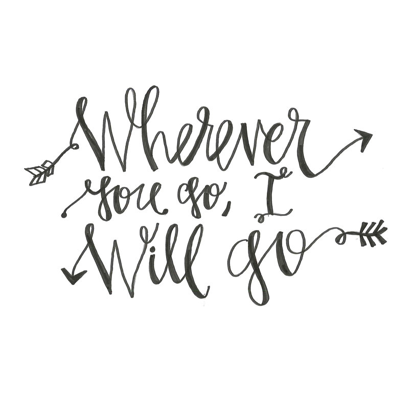 Wherever You Go I Will Go - Wrapped Canvas Print, 61cm H x 91cm W x 3.8cm D