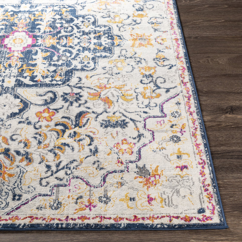 Fleeman Floral Indoor Rug, Rectangle 6'7" x 9'