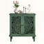 Armoire d'appoint vintage avec portes sculptées creuses florales et tablette réglable-491555444