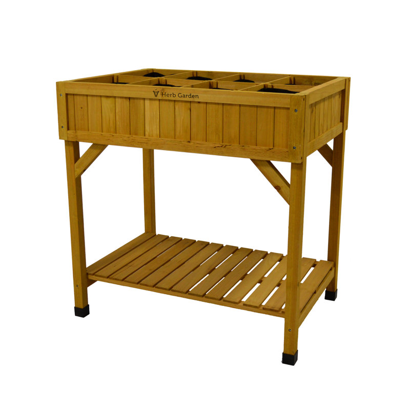 Wood Elevated Planter, Natural