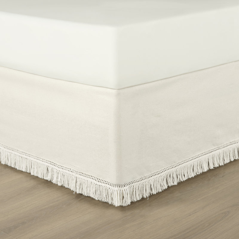Pleated Bed Skirt, King, Off white