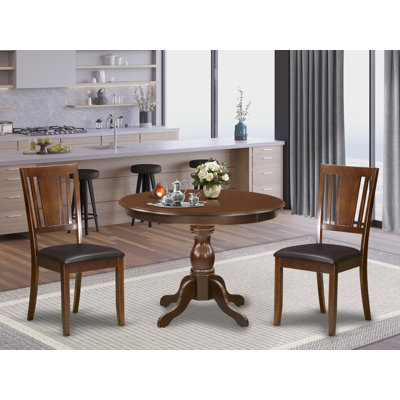 Clotilde Rubberwood Solid Wood Dining Set